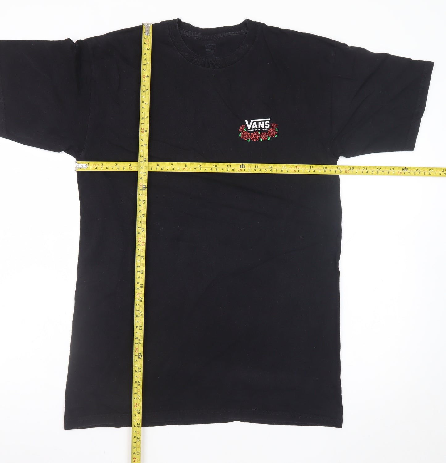Vans Men's Black Medium Graphic Rose Logo Skate T-Shirt