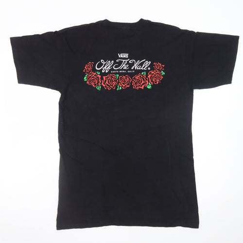 Vans Men's Black Medium Graphic Rose Logo Skate T-Shirt