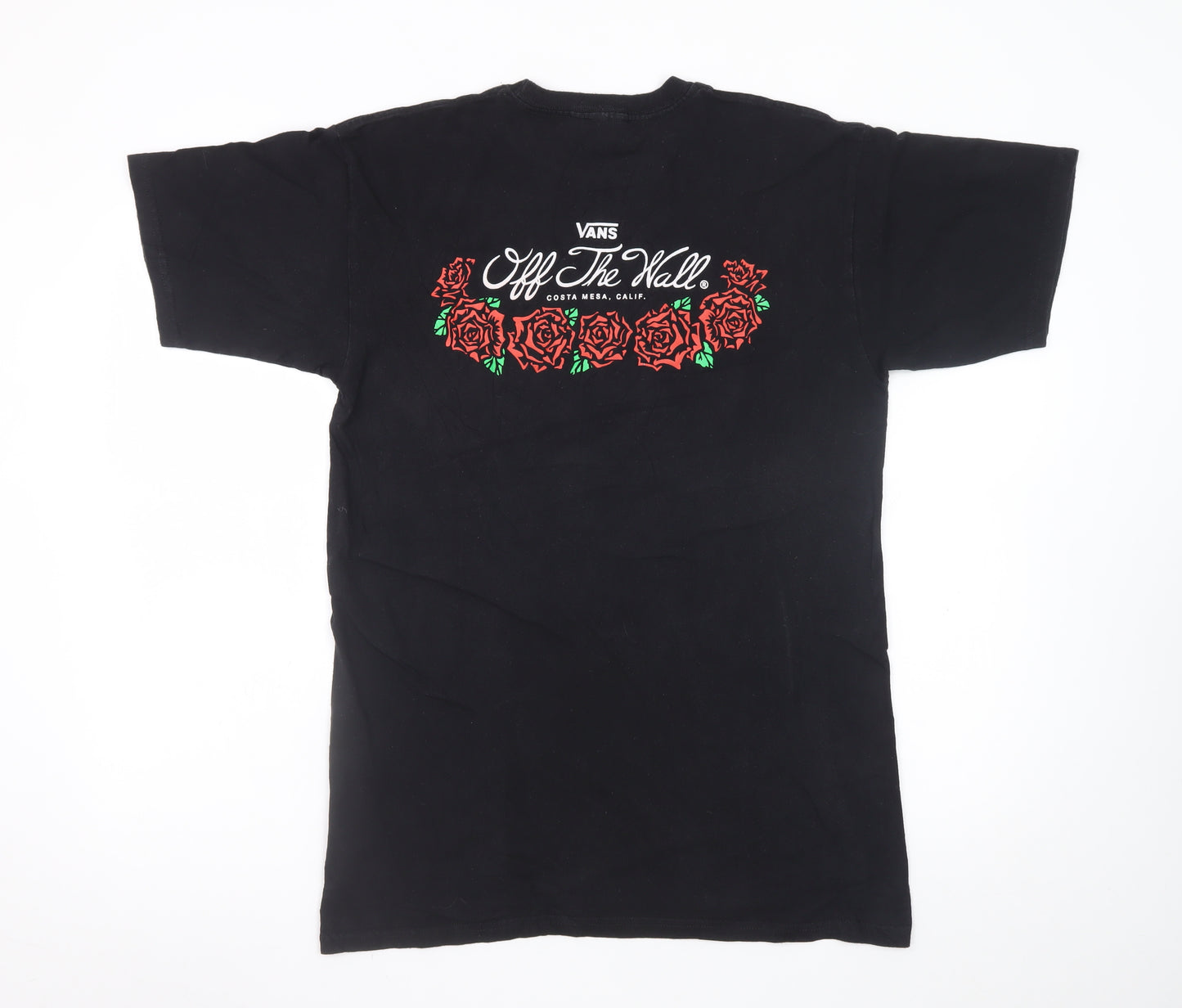 Vans Men's Black Medium Graphic Rose Logo Skate T-Shirt