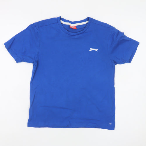 Slazenger Boys Blue Sports T-Shirt 13 Years Short Sleeve Crew Neck