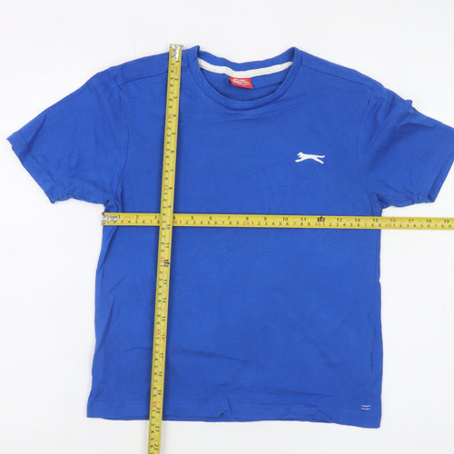 Slazenger Boys Blue Sports T-Shirt 13 Years Short Sleeve Crew Neck