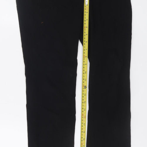 MNG Womens Black Slim Trousers Size 10 Cotton Stretch Workwear