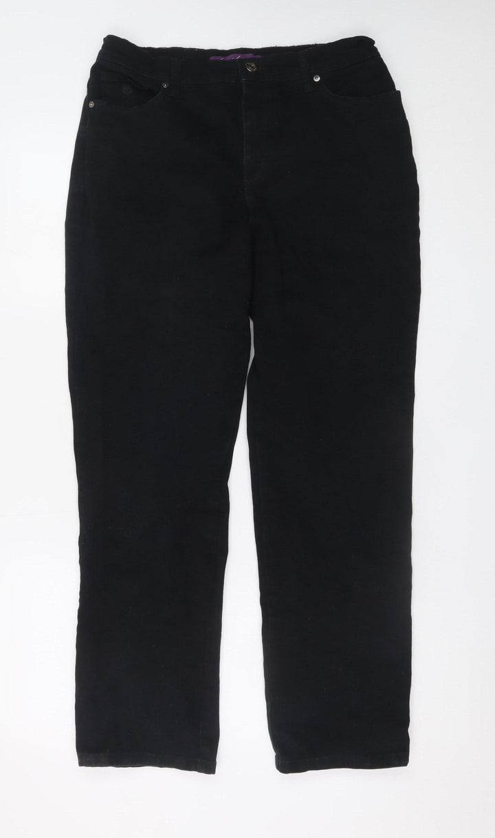 Gloria Vanderbilt Womens Black Straight Leg Jeans Size 10 Regular