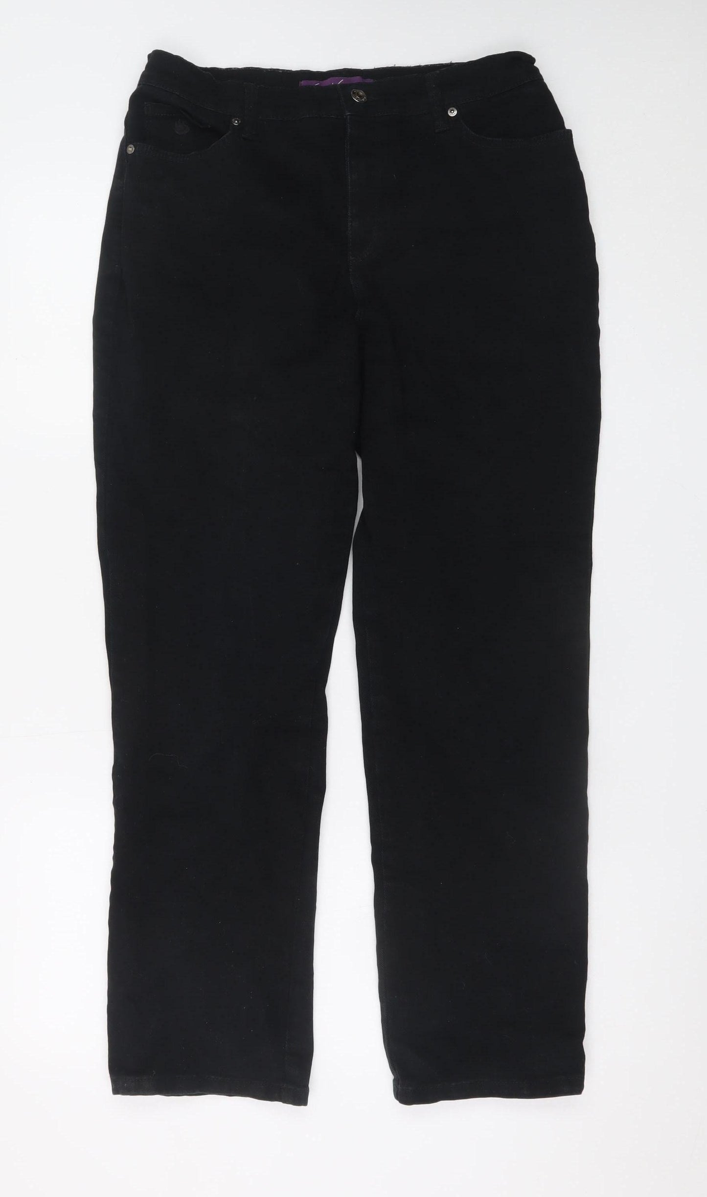 Gloria Vanderbilt Womens Black Straight Leg Jeans Size 10 Regular