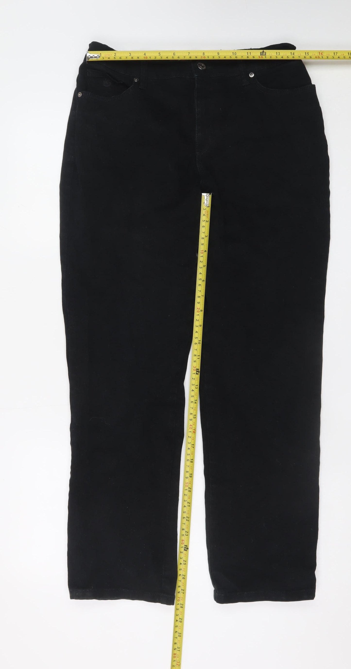 Gloria Vanderbilt Womens Black Straight Leg Jeans Size 10 Regular
