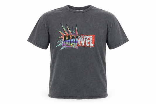 Front view of Primark Men’s Grey Marvel Graphic Cotton T-Shirt XS