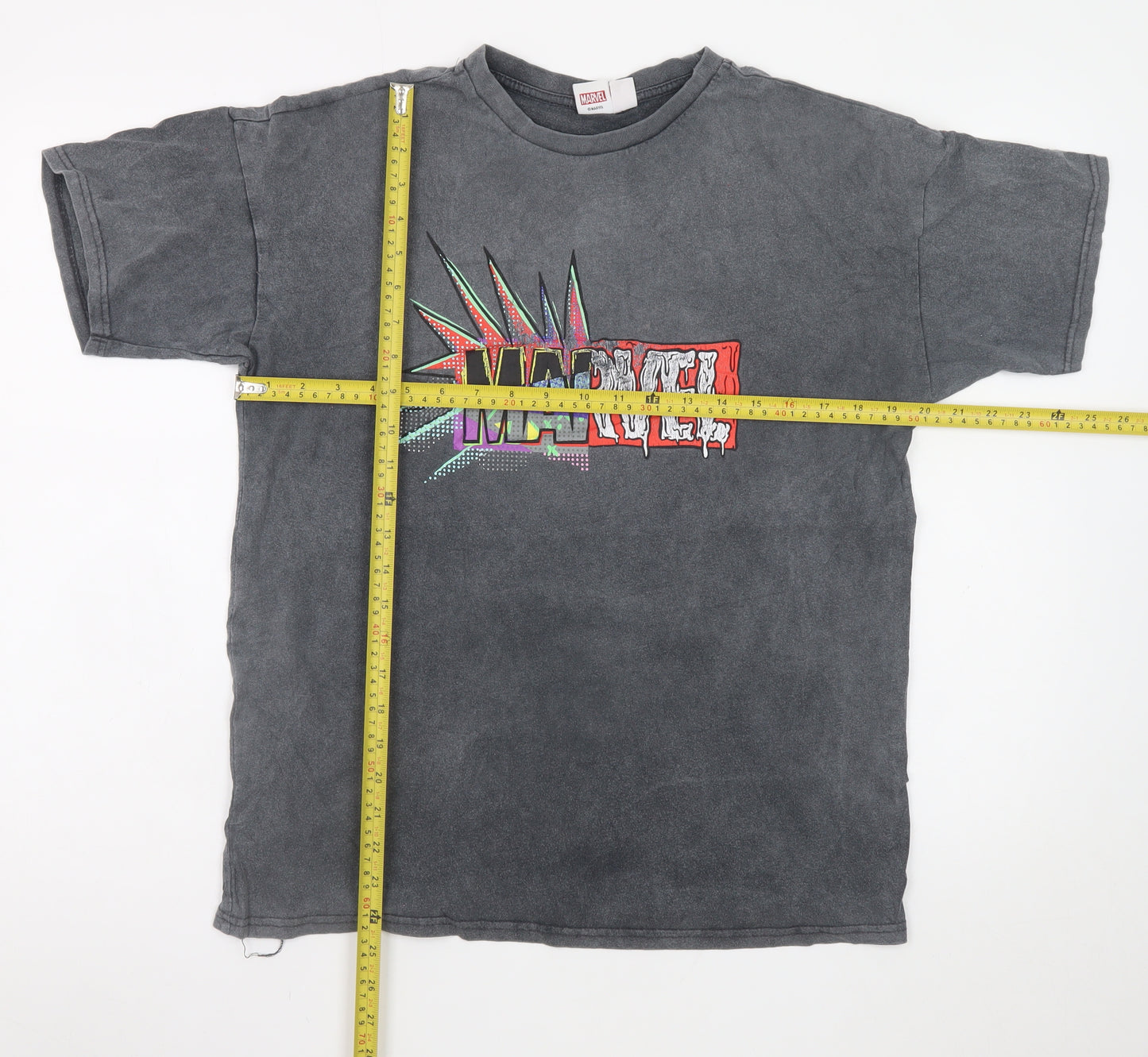 Primark Men’s Grey Marvel Graphic Cotton T-Shirt XS