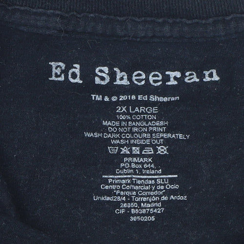 Primark Ed Sheeran Men's Black 2XL Graphic T-Shirt 2018 Shape of You