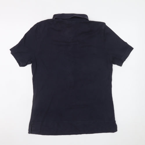 Tory Burch Women’s Blue Cotton Collared Short Sleeve Polo Shirt Size L