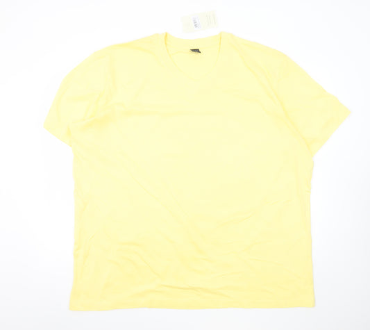 Cotton Traders Men's Yellow 3XL V-Neck Cotton T-Shirt
