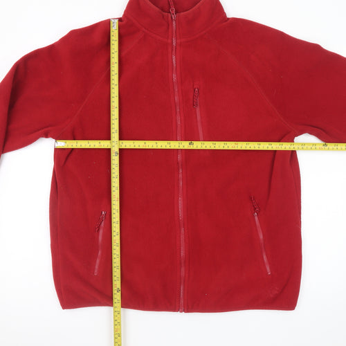 Marks and Spencer Women Red Fleece Full Zip Jacket Size L