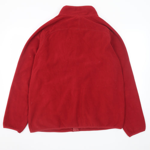 Marks and Spencer Women Red Fleece Full Zip Jacket Size L