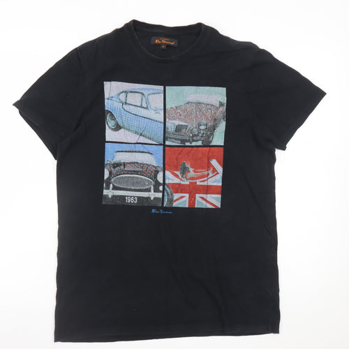 Ben Sherman Men's Black Graphic Car Print T-Shirt Medium