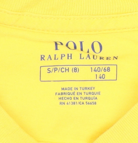 Polo Ralph Lauren Boys Yellow Graphic Print Cotton T-Shirt Size 8 (140)