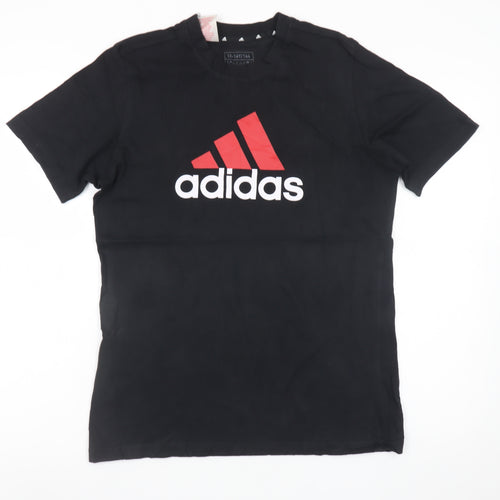 Adidas Teens Black Short Sleeve Sports Logo T-Shirt Size S