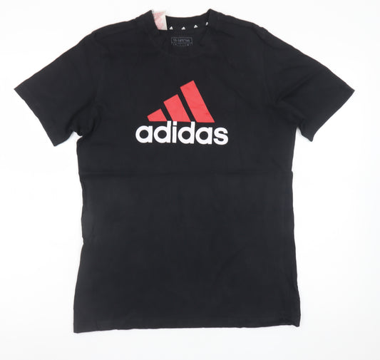 Adidas Teens Black Short Sleeve Sports Logo T-Shirt Size S