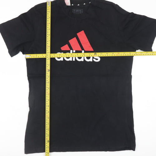 Adidas Teens Black Short Sleeve Sports Logo T-Shirt Size S