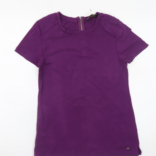 Barbour Women Purple Short Sleeve Crew Neck T-Shirt Size 10