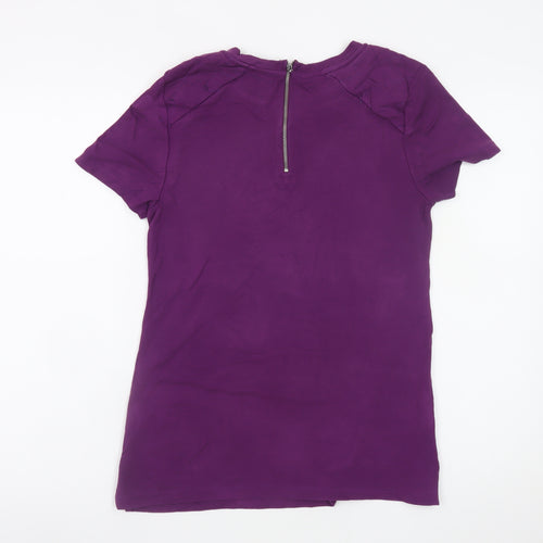 Barbour Women Purple Short Sleeve Crew Neck T-Shirt Size 10