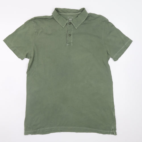 GAP Men's Green Short Sleeve Cotton Polo Shirt Size M