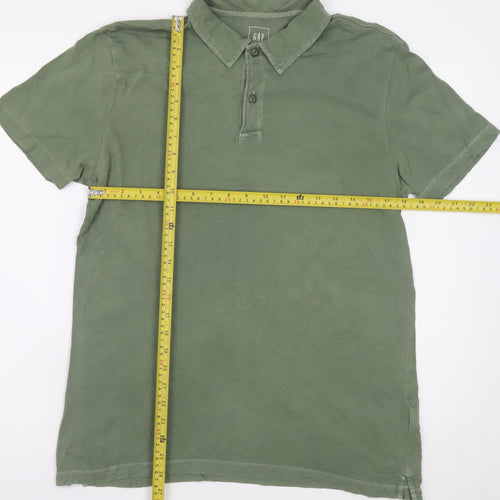 GAP Men's Green Short Sleeve Cotton Polo Shirt Size M