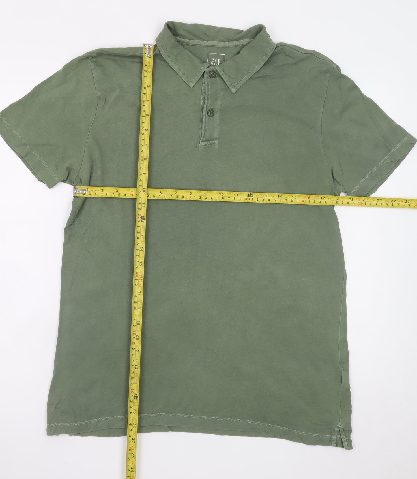 GAP Men's Green Short Sleeve Cotton Polo Shirt Size M