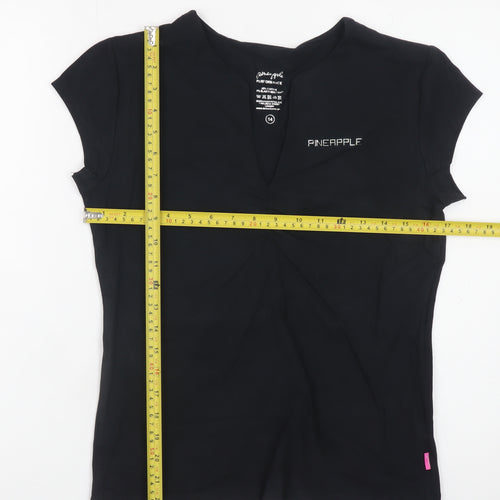 Pineapple Performance Women's Black V-Neck Short Sleeve Top Size 14