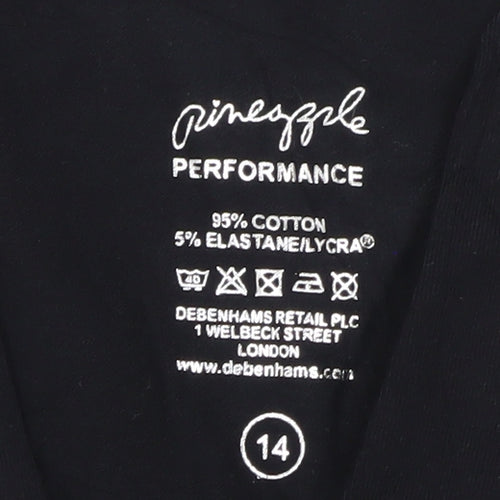 Pineapple Performance Women's Black V-Neck Short Sleeve Top Size 14