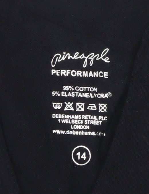 Pineapple Performance Women's Black V-Neck Short Sleeve Top Size 14