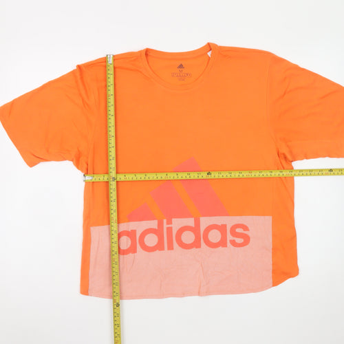 Adidas Men's Orange Climalite Graphic T-Shirt Size M Polyester Blend