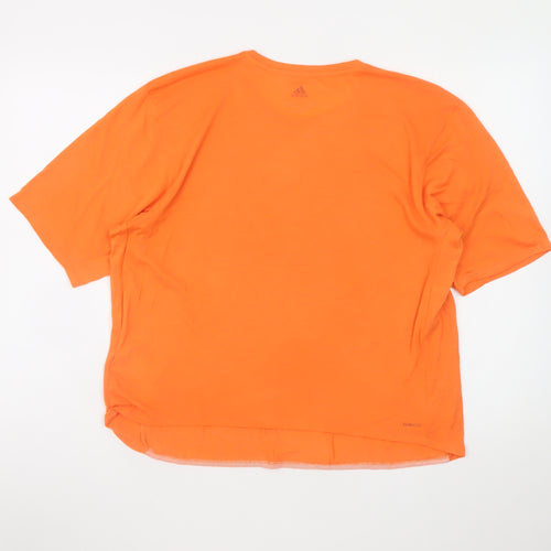 Adidas Men's Orange Climalite Graphic T-Shirt Size M Polyester Blend