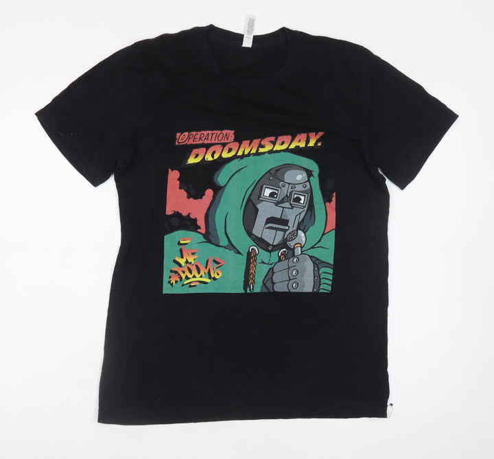Bella + Canvas Men's Black Operation Doomsday Graphic T-Shirt Medium Cotton