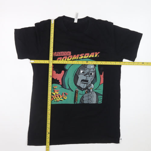 Bella + Canvas Men's Black Operation Doomsday Graphic T-Shirt Medium Cotton