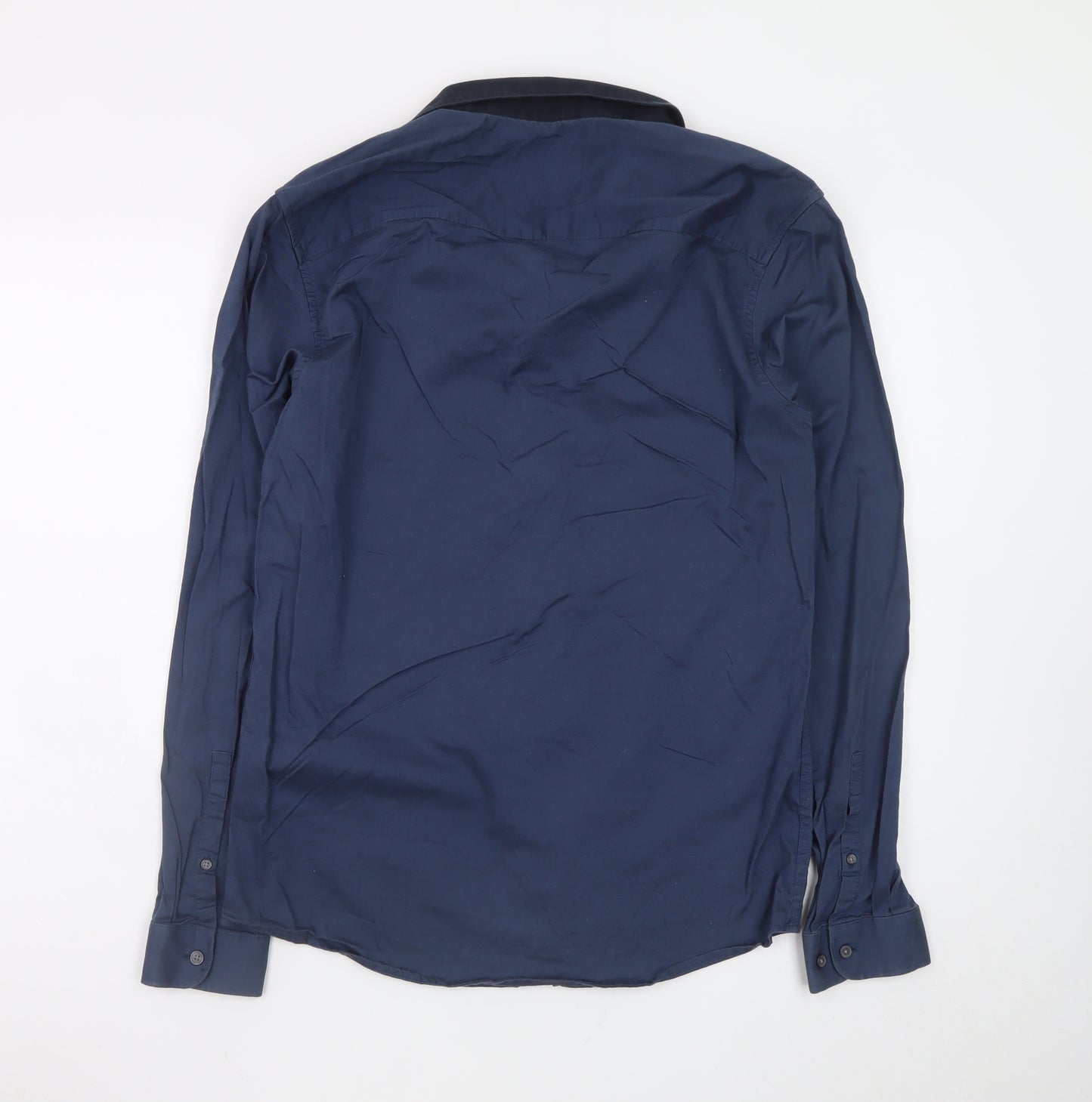 Jack & Jones Men’s Blue Slim Fit Long Sleeve Button-Up Shirt Size M