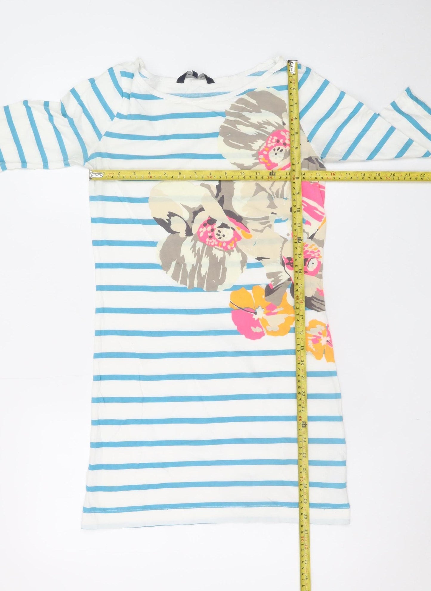 French Connection Women’s Multicoloured Cotton Striped Shift Dress Size 10