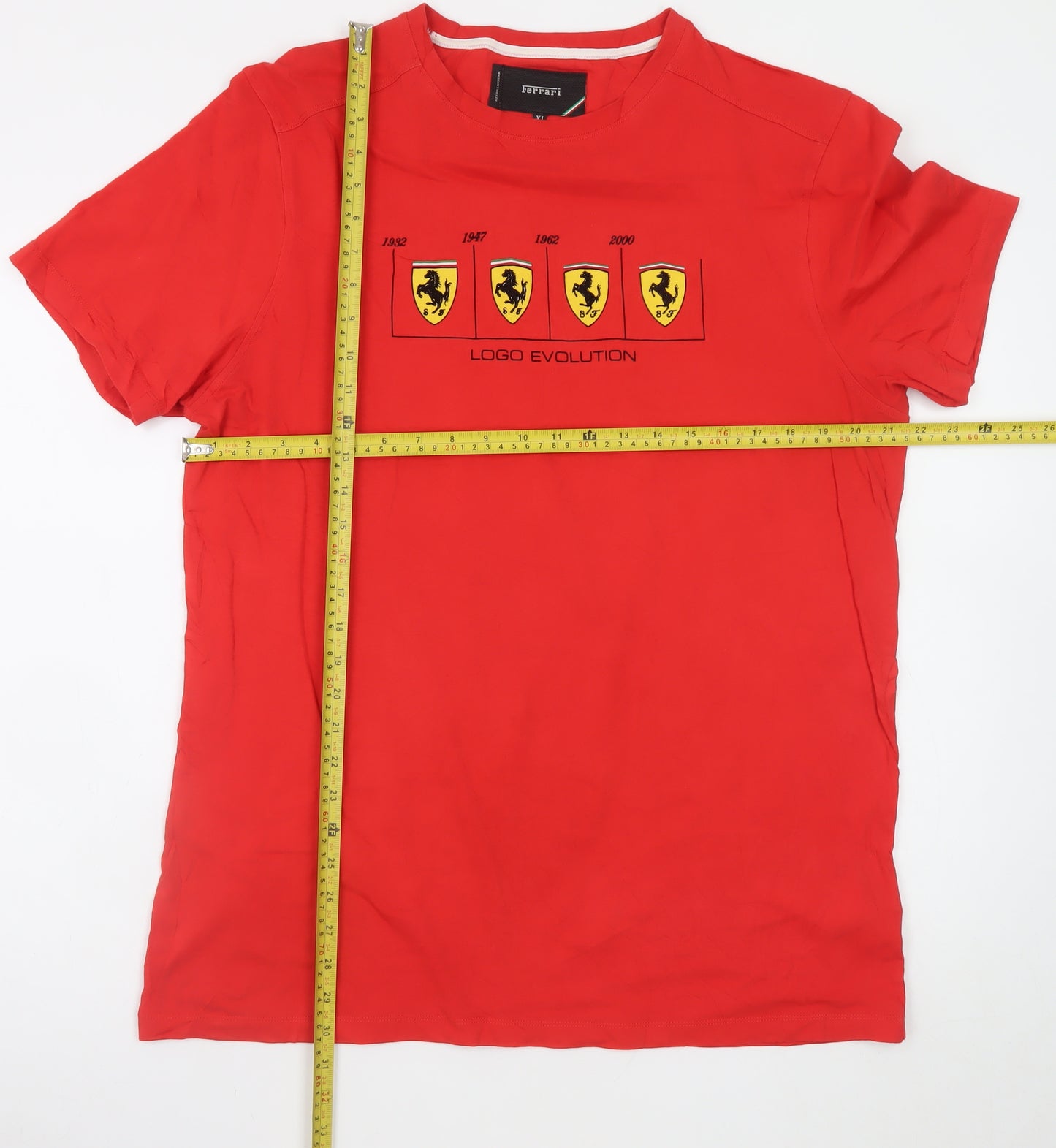 Ferrari Men’s Red Cotton Logo Evolution Graphic T-Shirt XL