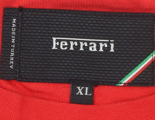 Ferrari Men’s Red Cotton Logo Evolution Graphic T-Shirt XL