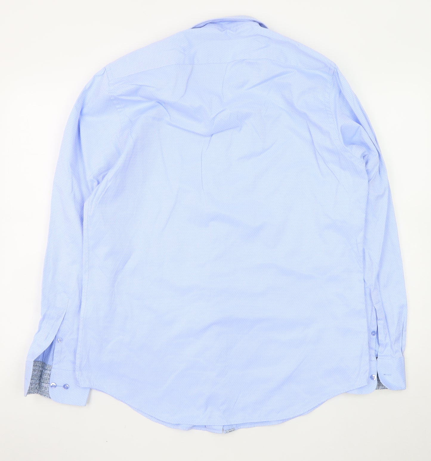 White Label Men's Blue Slim Fit Long Sleeve Formal Shirt 16.5in