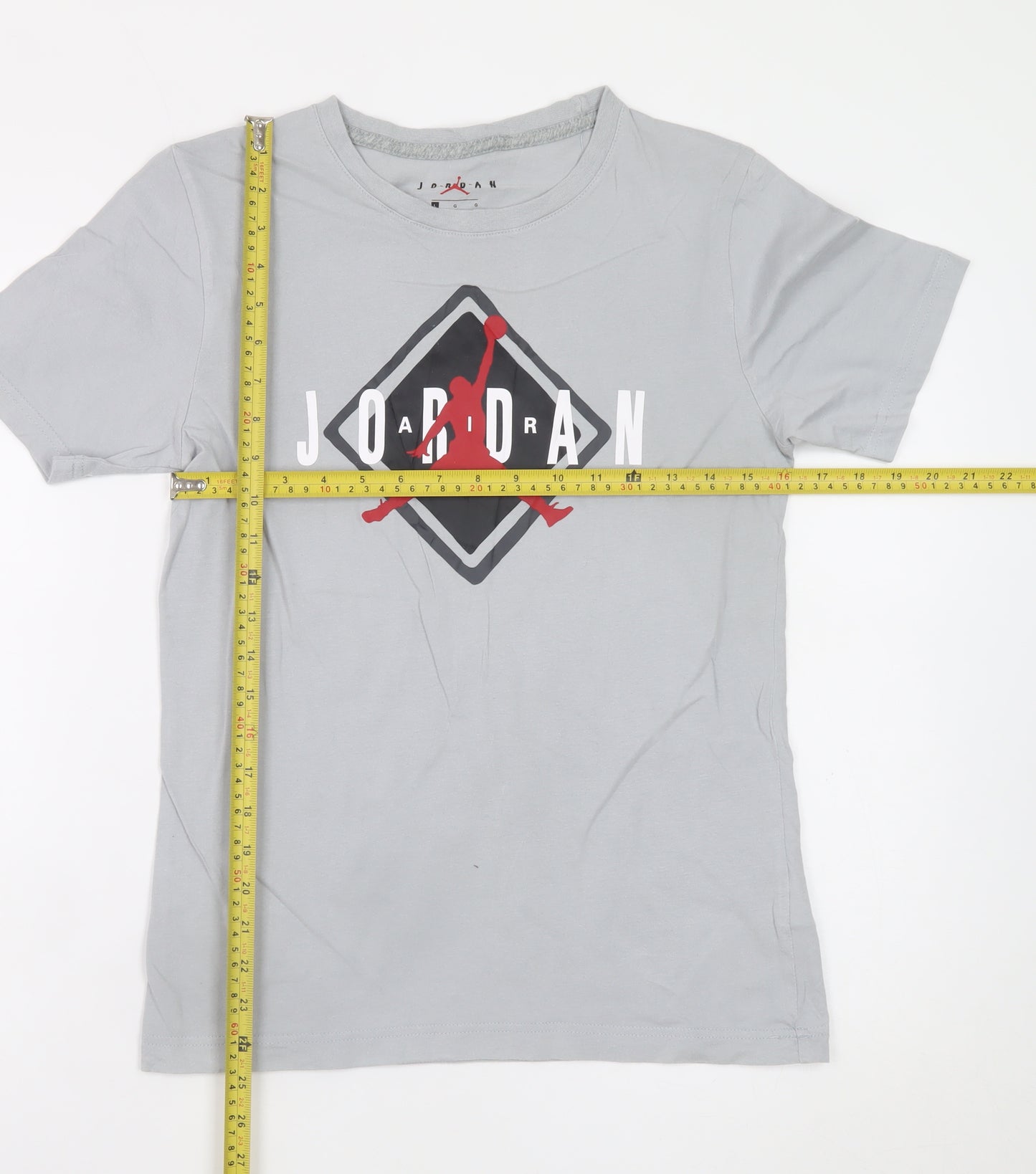 Jordan Boys Grey 12-13 Years Sports Graphic Cotton T-Shirt