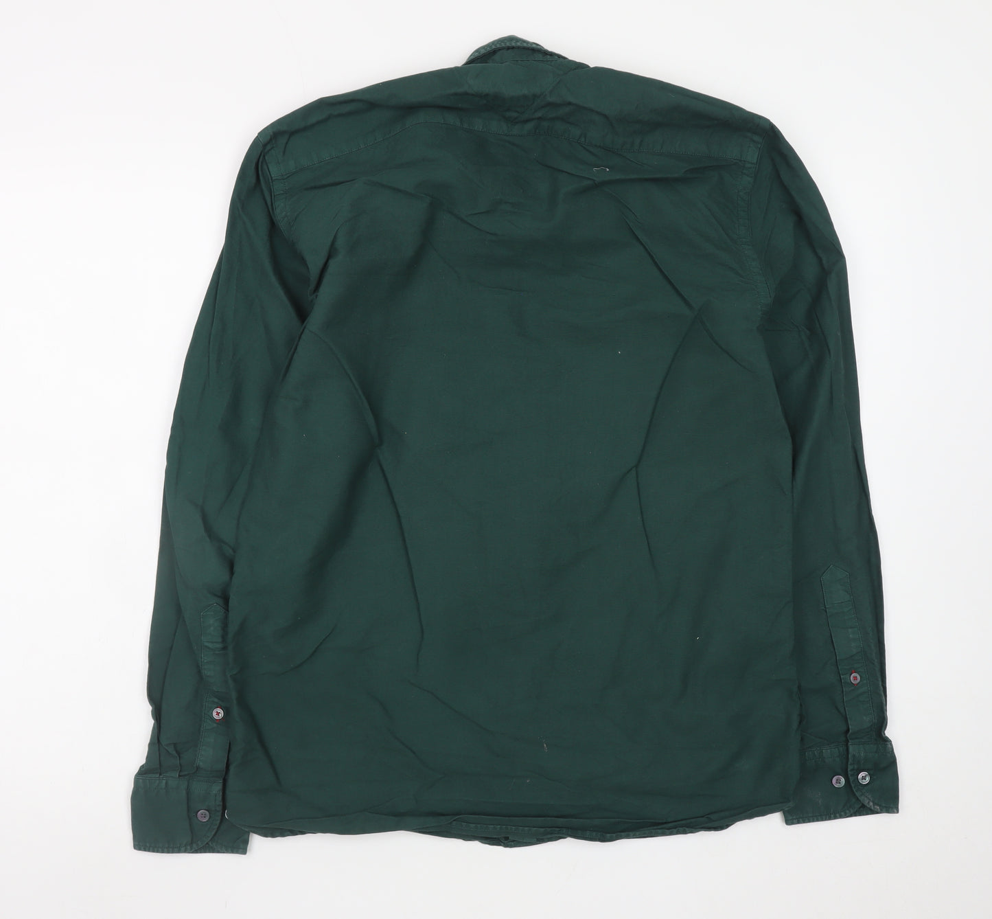 Tommy Hilfiger Men's Green Cotton Button-Up Shirt Size S Regular Fit