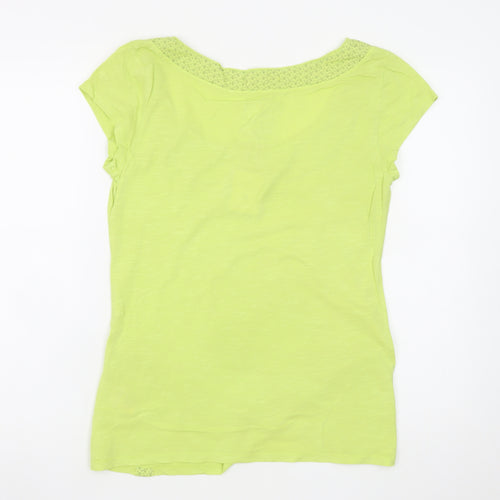 White Stuff Women’s Green Cotton Short Sleeve Scoop Neck T-Shirt Size 12