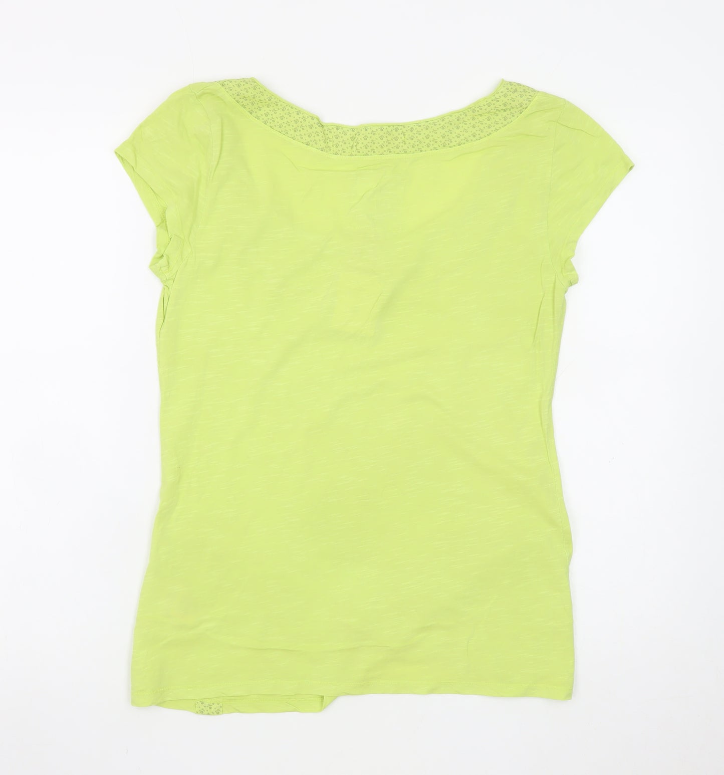 White Stuff Women’s Green Cotton Short Sleeve Scoop Neck T-Shirt Size 12