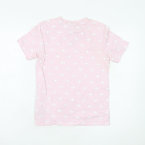 Adidas Girls Pink Logo T-Shirt 11-12 Years Cotton Short Sleeve Casual Top