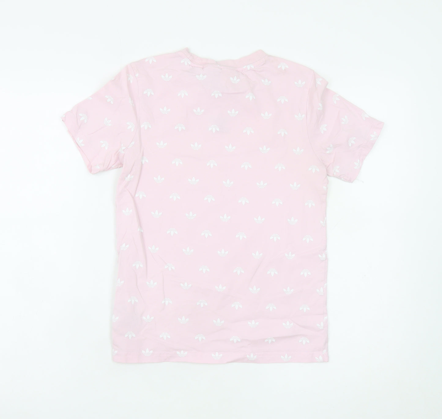 Adidas Girls Pink Logo T-Shirt 11-12 Years Cotton Short Sleeve Casual Top