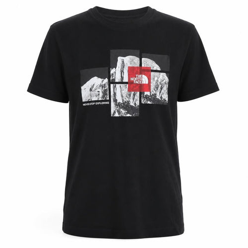 The North Face Boys Black Cotton Graphic T-Shirt L Youth Outdoor Casual