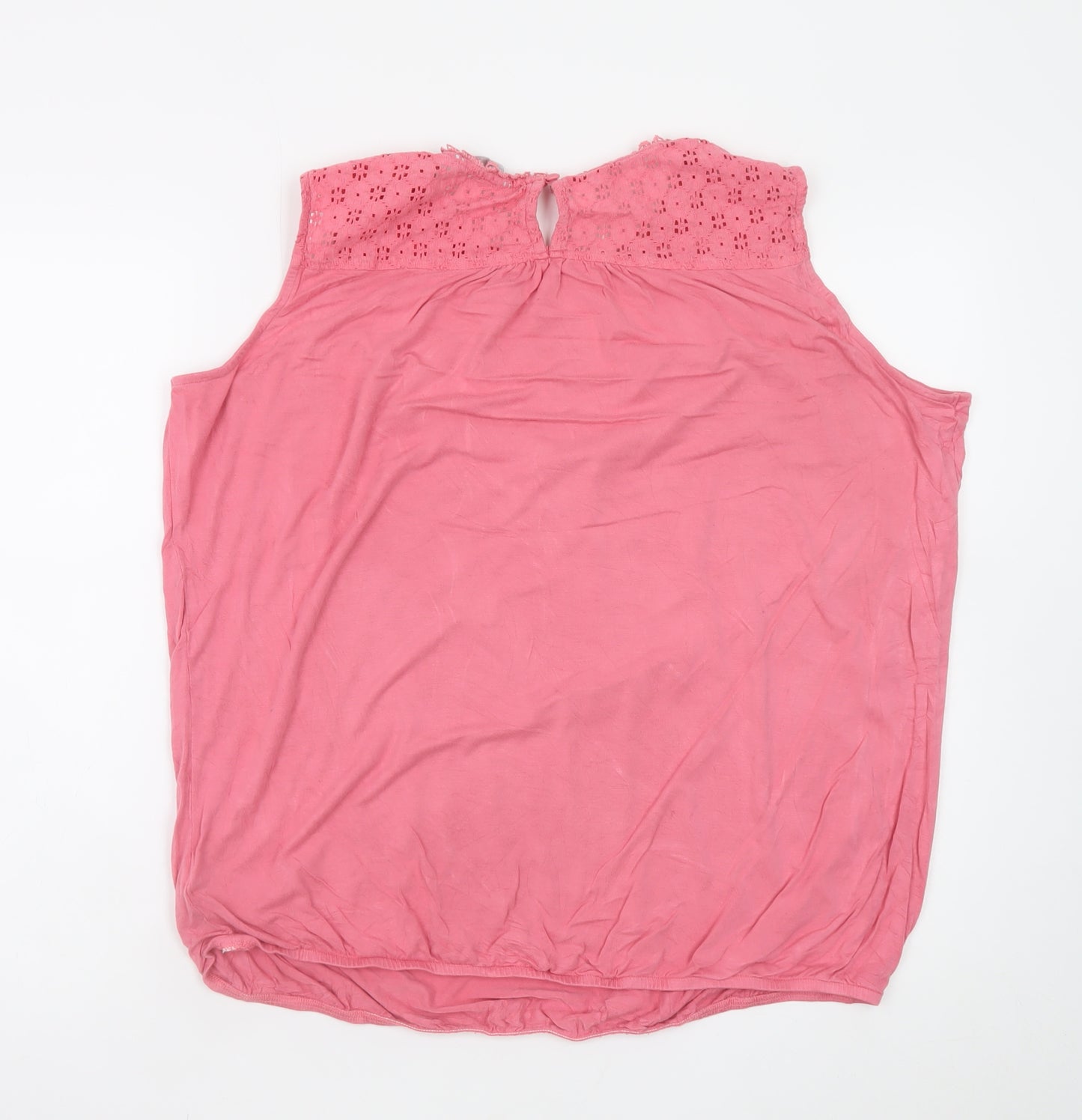 Red Herring Womens Pink Cotton Sleeveless Tunic Blouse Size 20