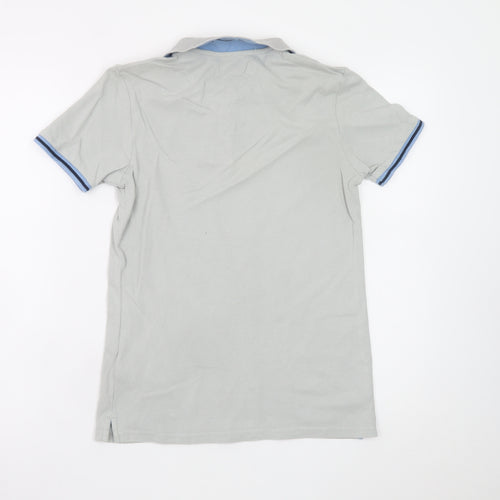 Ben Sherman Boys Grey Cotton Polo Shirt 12-13 Years Short Sleeve Logo