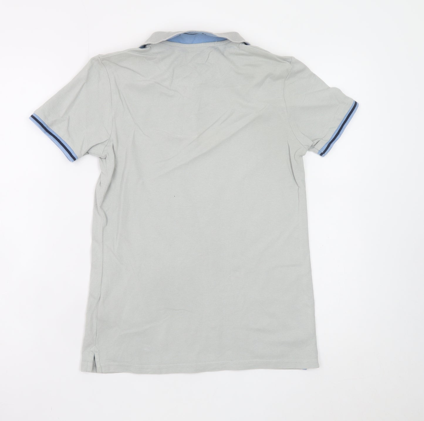 Ben Sherman Boys Grey Cotton Polo Shirt 12-13 Years Short Sleeve Logo
