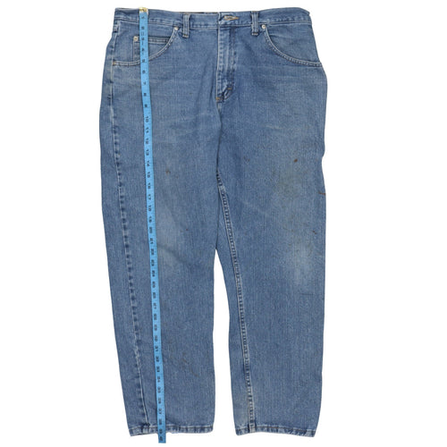 Wrangler Men Blue 36x30 Regular Fit Straight Denim Jeans