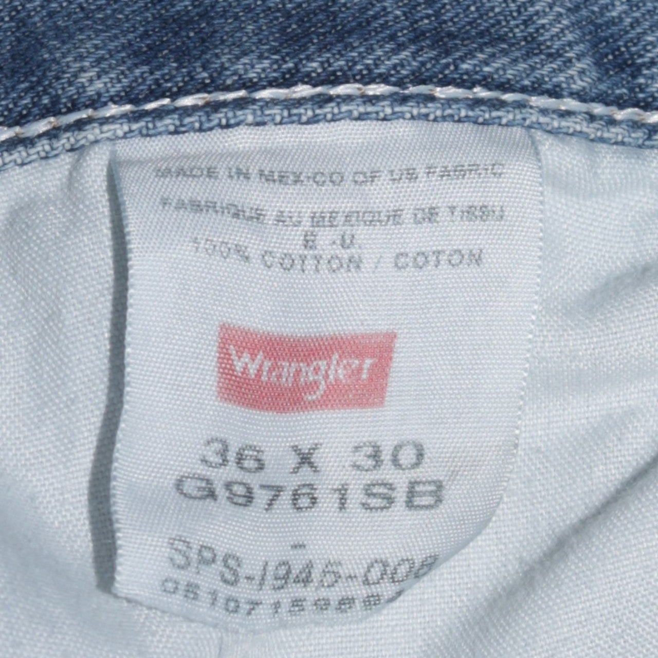 Wrangler Men Blue 36x30 Regular Fit Straight Denim Jeans